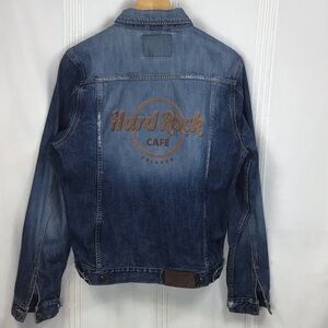 Hard Rock Cafe Orlando Vintage Edition Distressed Blue Denim Jacket Women’s M